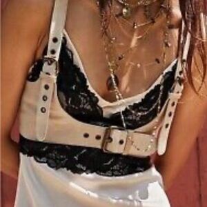 Free People Rebel Leather Harness size M, tan/yellow leather